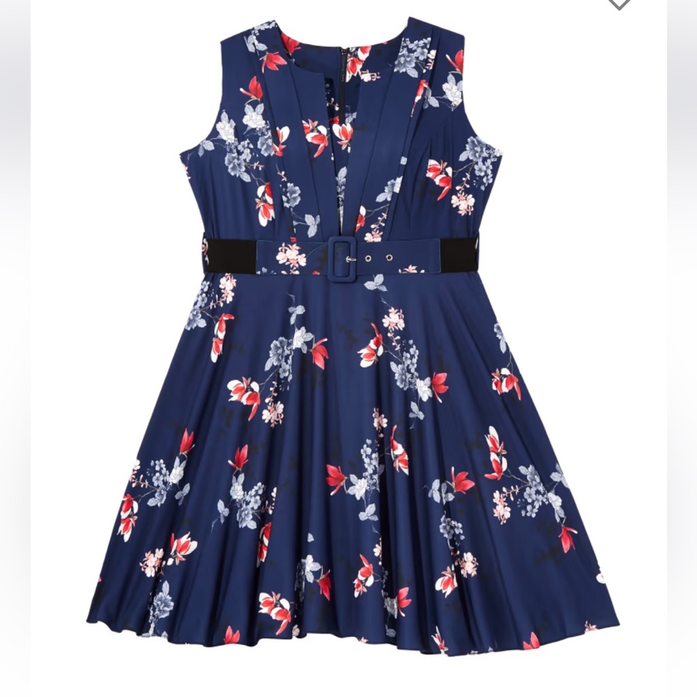 Lyra Belted Fit & Flare Dress Size 22